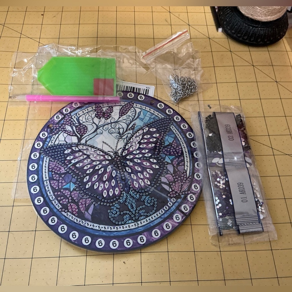 Purple Butterfly Diamond Painting Kit